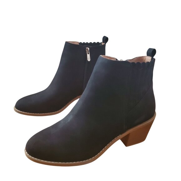Draper James Womens 7 Elle Bootie Chunky Stacked Heel Zip-up Ankle Boots Brown - Picture 9 of 10